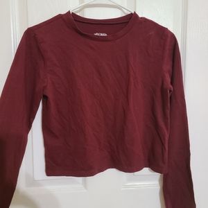 Burgundy Crop Top (long sleeve)
